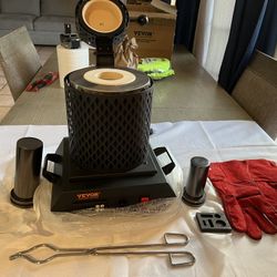 Gold Melting Furnace 1350W Electric Digital Smelting Furnace Crucibles