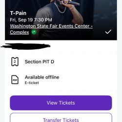 2 T-Pain Pit Tickets