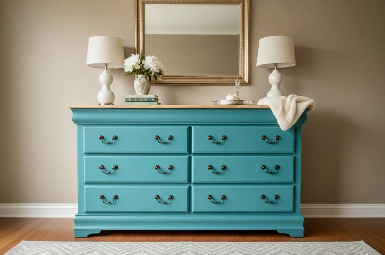 ✨🌿Beautiful Teal Dresser – Sturdy, Stylish & Functional!🌿