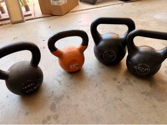 Kettlebells – 25 lb, 35 lb (2), and 40 lb – $140