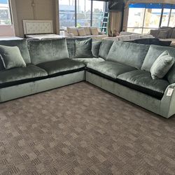 Emerald Green Comfy Cloud Sectional 