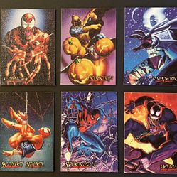 1996 Fleer Skybox 6 Spider-Man Premium Complete Canvas Insert Set