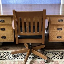 Stickley Executive Desk with Matching Swivel Leather chair