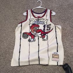 Large white Vince Carter jersey Clean