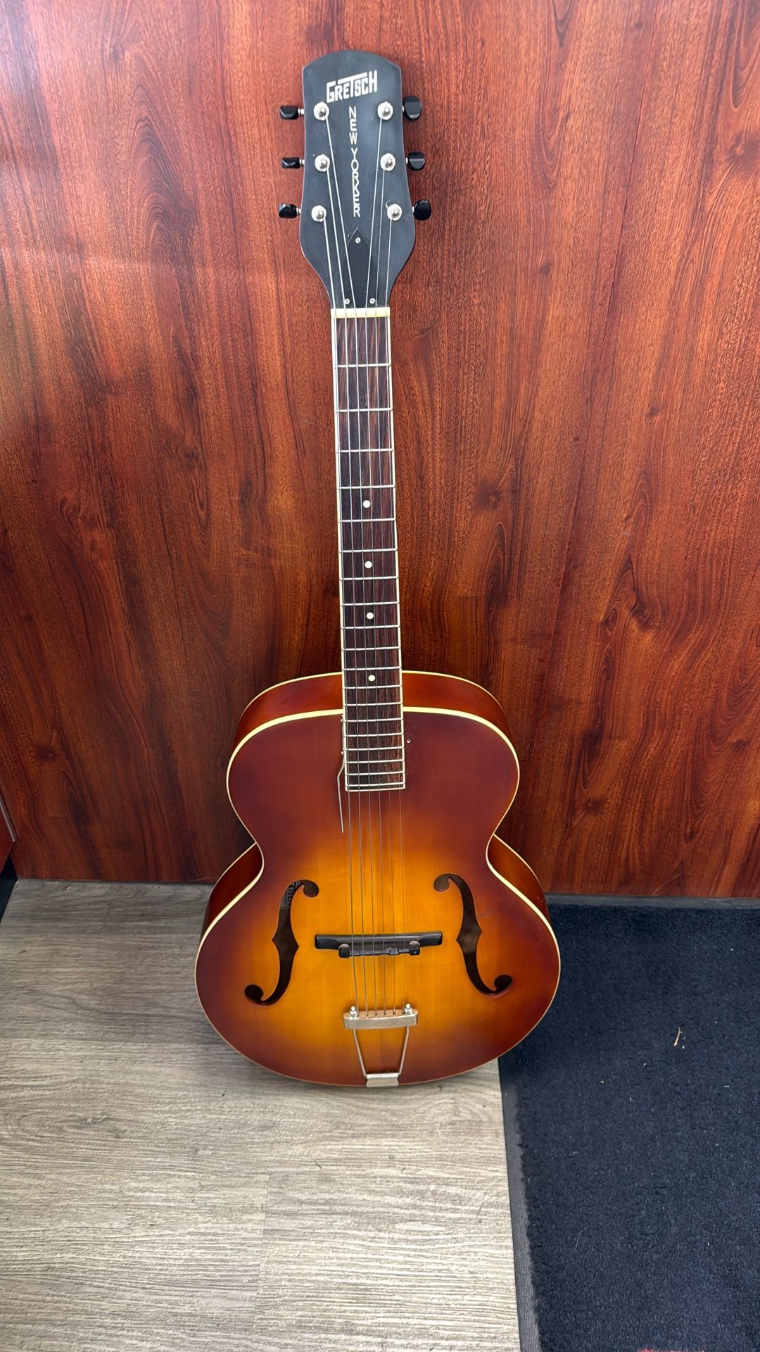 GRETSCH ACOUSTIC GUITAR WITH ADDED ELECTRIC PICK UP MODEL #G9555