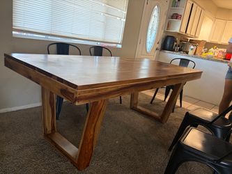 Solid Wood Dining Table & 8 rustic chairs