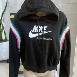 Women’s Nike Sportware Black Hooded Pullover Sweater-XS
