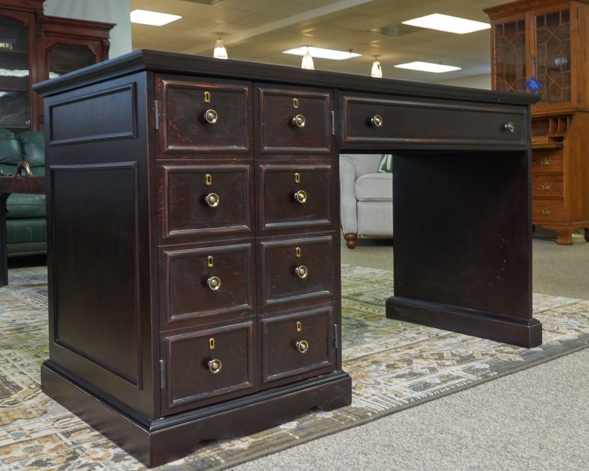 Bombay Stanton Office Collection - Cognac Desk and glass top