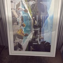 Pool side gossip framed art piece 58 x 42