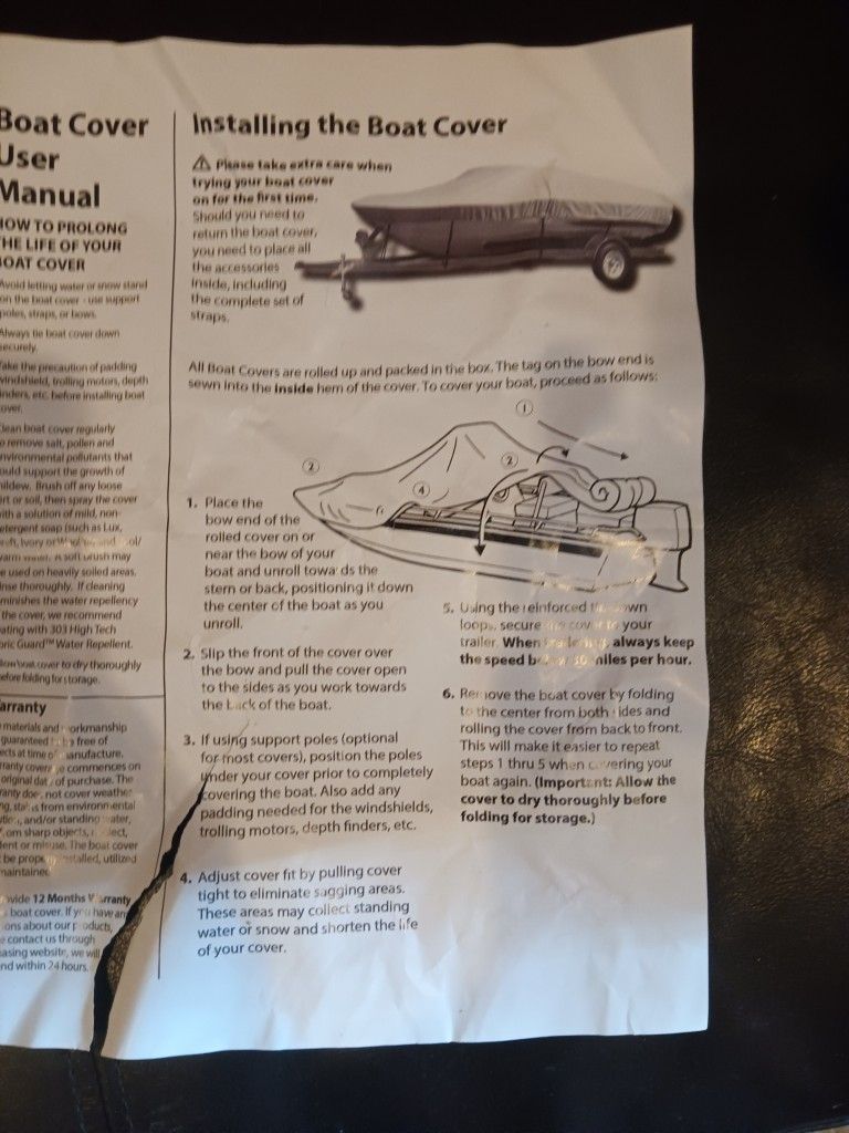 New Open Bow Boat Cover