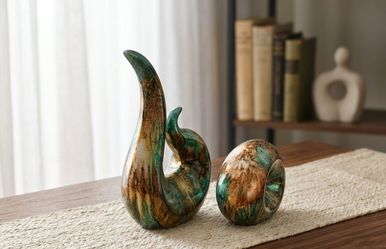 Luxury Ceramic Sculpture Set – Modern Art Home Decor (2 Pieces)