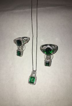 Emerald necklace real stone