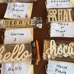 Halloween wood words