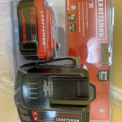 CRAFTSMAN V20 20-Volt Max 4 Amp-Hour Lithium Power Tool Battery Kit (Charger Included)