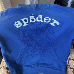 Blue sp5der hoodie Size Large
