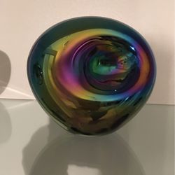 Paperweight Dichroic Large Glass signed Eckholdt