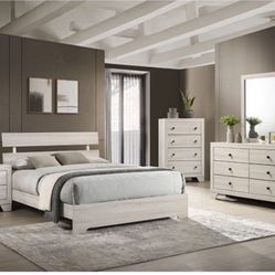 4- Pc Bedroom set Dresser,Mirror  Nightstand (1) Queen size bed frame  Not including Mattress and Box Sp