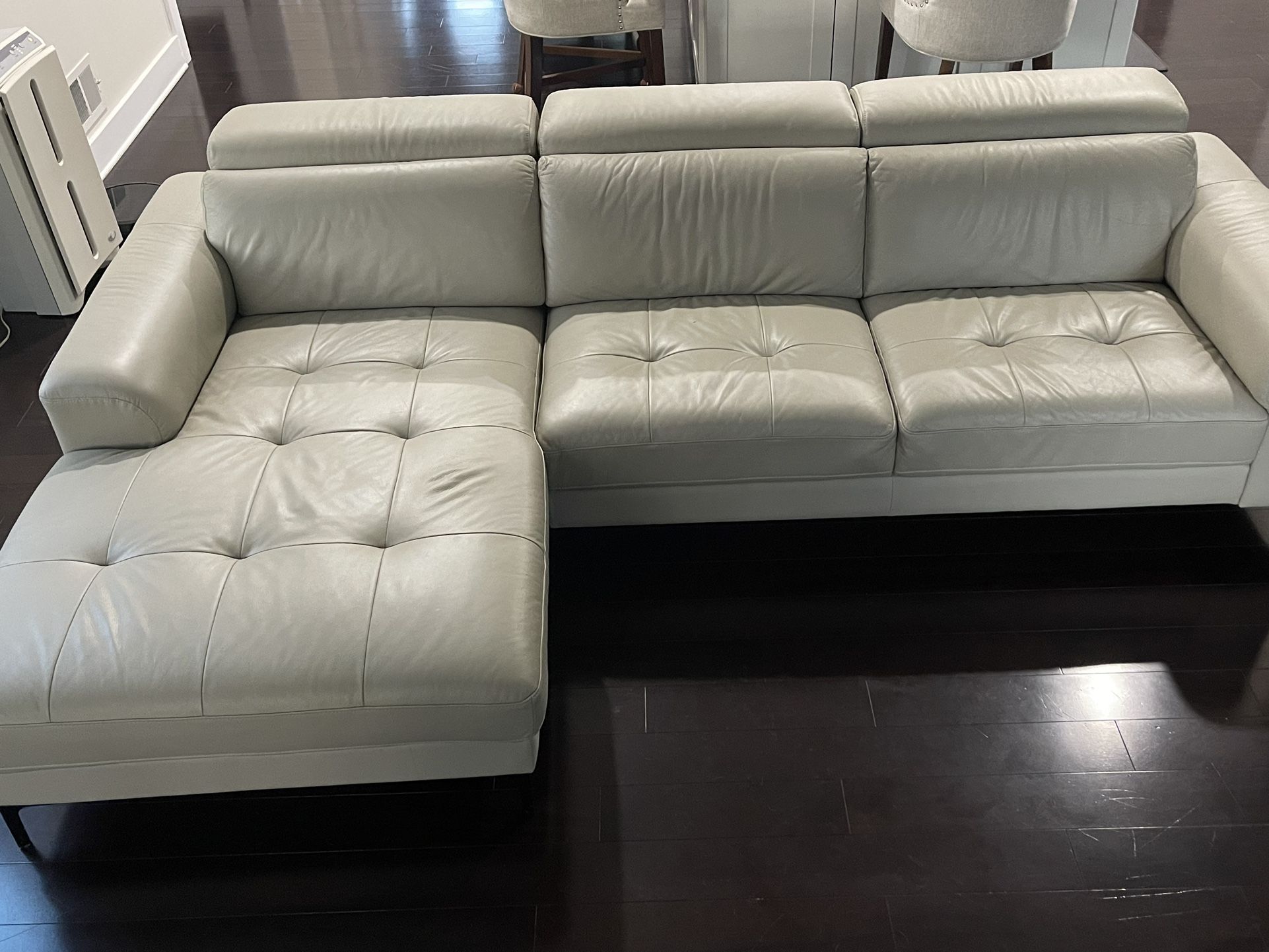 Cream/beige Italian Leather Couch 