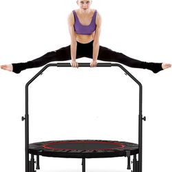 ONLY $65: Rebounder Trampoline for Adult, 460 LBS Mini Trampoline for Adults with Bar
