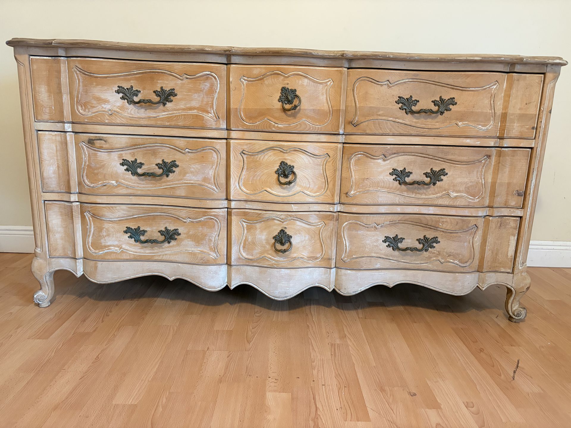 Vintage French Provincial Dresser & Mirror – White Furniture Co. – Solid Wood