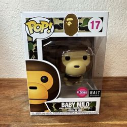 Funko Pop! BAPE Baby Milo 17 Flocked BAIT Exclusive A Bathing Ape Vinyl Figure