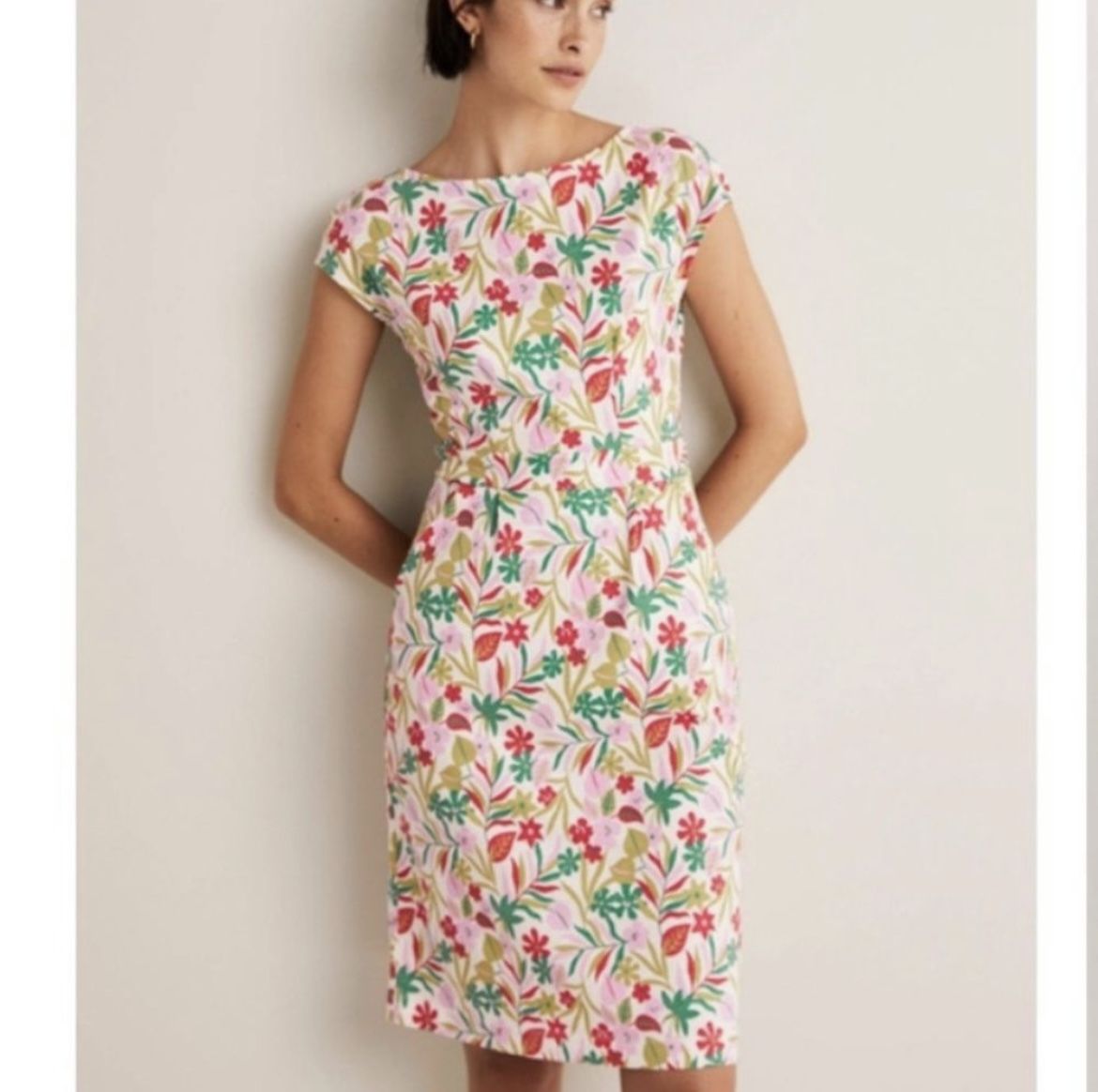 Boden Florrie Floral Cotton Jersey Dress - Size 2P
