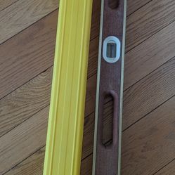 vintage Stanley 48" Wood and Brass Level Model 42-347 & 42-027 plastic Case