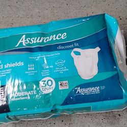 Assurance Unisex Incontinence Belted Shields, One Size Fits Most (30 Count)
