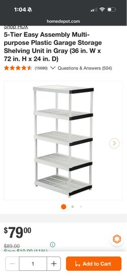 Plastic storage shelve