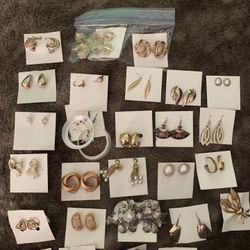 Jewelry Ear Rings Costume Assorted Lot