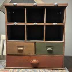 🔥 Rustic Metal Storage Cabinet – Vintage Mailbox Style!