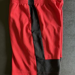Boys 10/12 Red With Black Stripe Gym Shorts