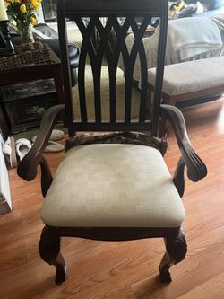 2 wood end chairs beautiful shape