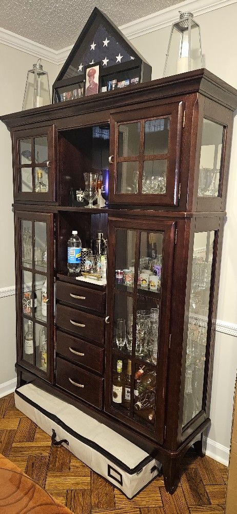Mahogany China cabinet W/ lighted Interior