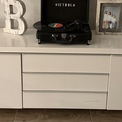 Ikea Besta Burs High Gloss White TV Stand/Bench Unit With 2 Drawers