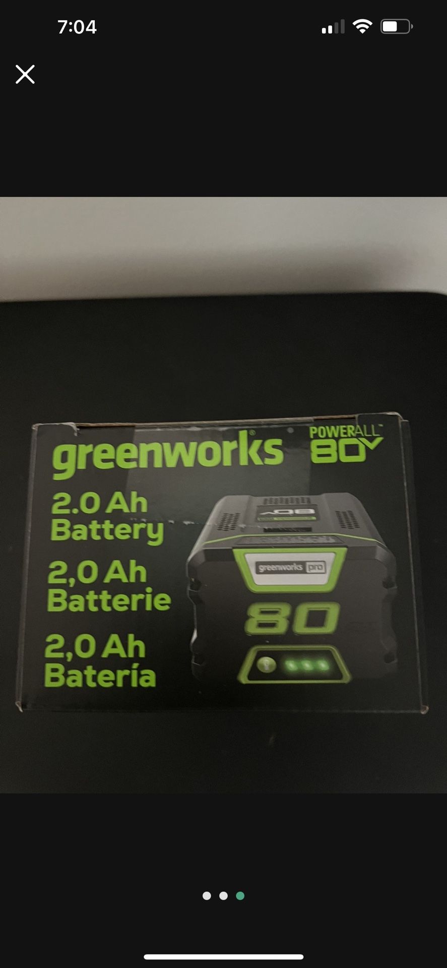 Green Works 80 Volt Battery - brand new - works for many devices - lawn mower - blower - weed wacker - trimmer - pool trimmer - chainsaw - light and m