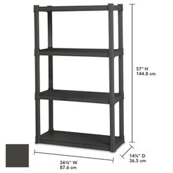 Sterilite 4 Shelf Unit Grey