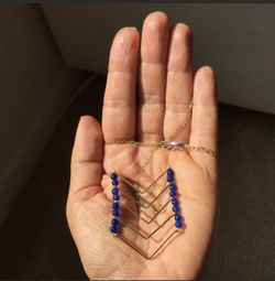 By Boe V shape with vintage beads necklace