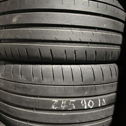 245/40R18  2  used tires michelin 