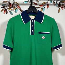 GUCCI INTERLOCKING GG PATCH POLO SHIRT, Visit My Profile For More Items 