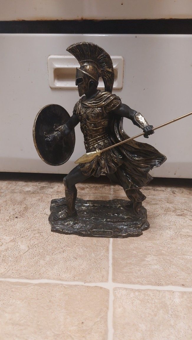 Achilles W/ Spear & Shield Greek Mythology Sculpture Statue Figurine