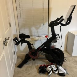 Peloton Bike (2022) – Excellent Condition w/ Weights + Shoes (Size 12)
