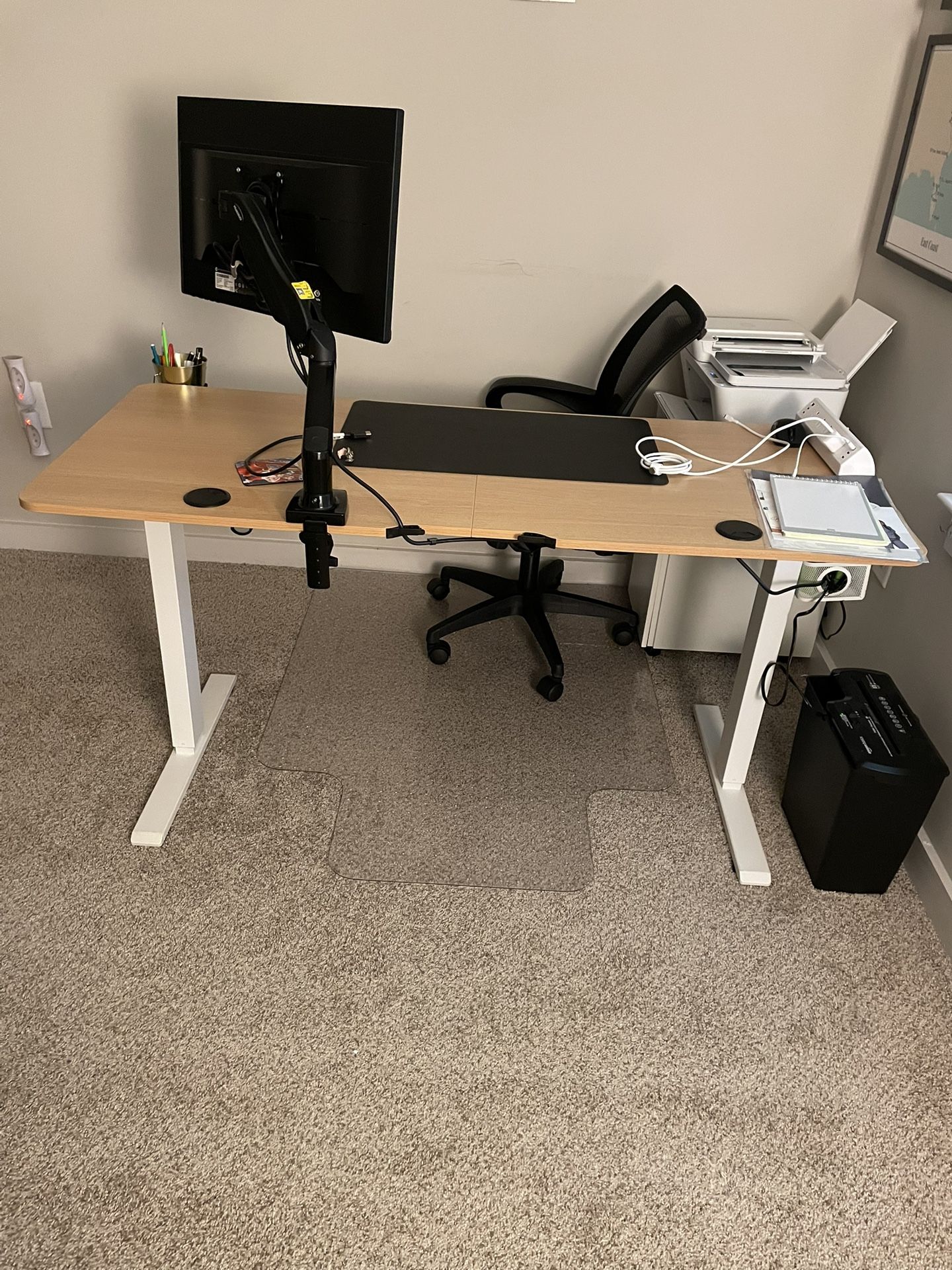 High-Quality 55"x24" Electric Sit/Stand Desk