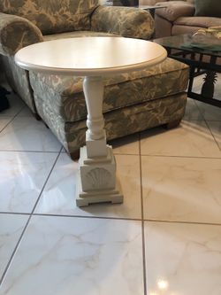 Solid White Side Table