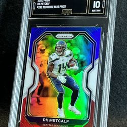 2020 Prizm 🔥 DK Metcalf 🔥 Red White & Blue Prizm GMA 10 💎 Mint - Seattle Seahawks / Pittsburgh Steelers