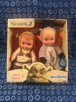 Rare Water Babies Shrek 2 Shrek & Donkey doll NEW IN BOX