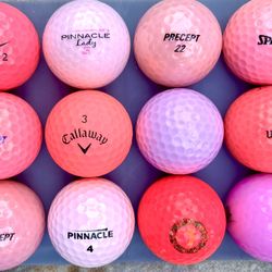 Pinkalicious Golf Ball Collection 1 Dozen Pink Balls Excellent Clean Condition 