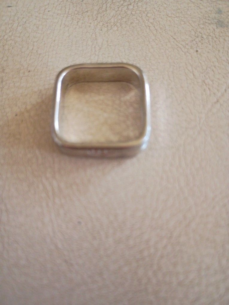 Square Ring 925 Sterling Silver sz 8
