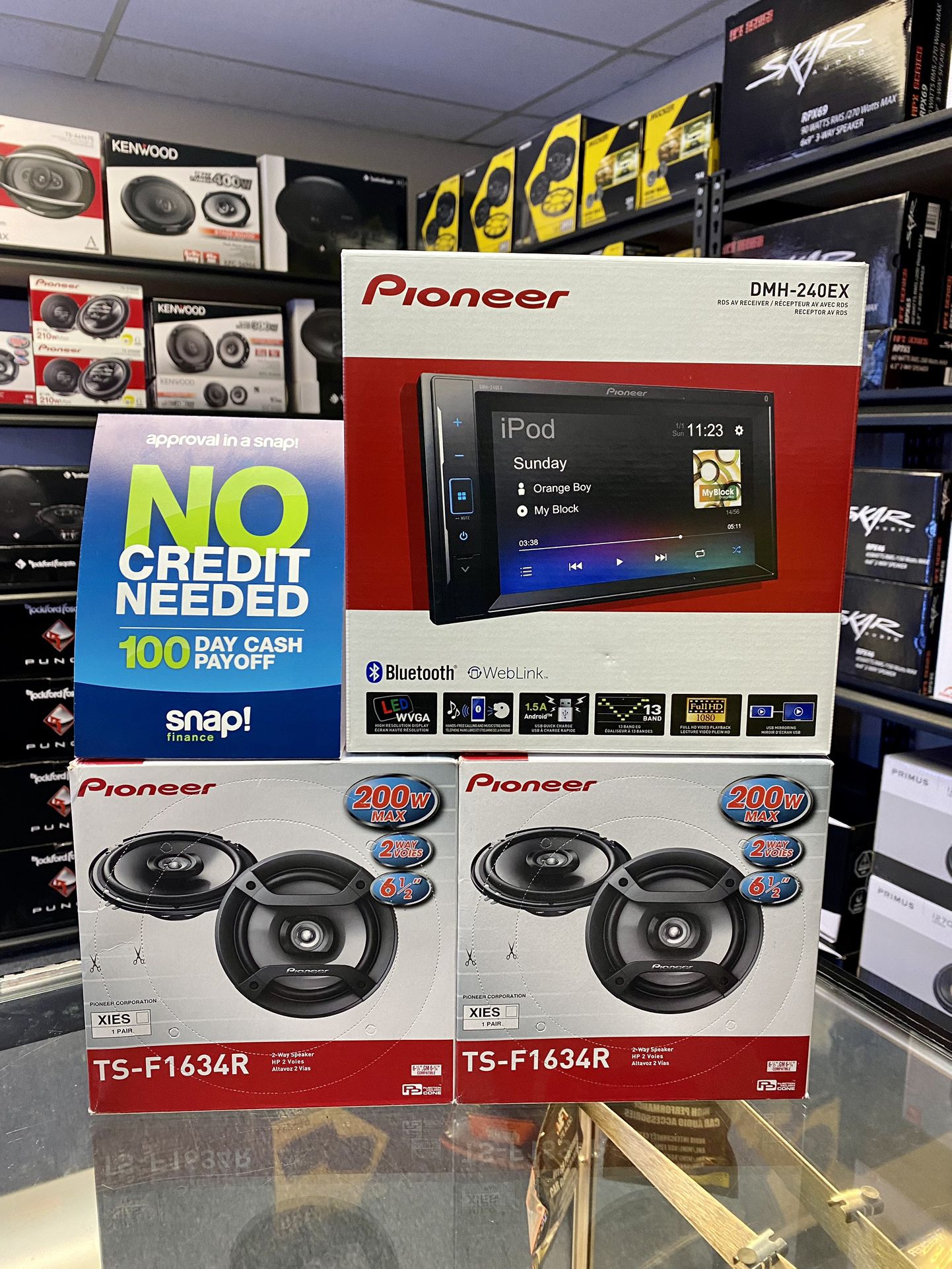 New Pioneer 6.2” Double Din Touchscreen Monitor Car Stereo Receiver + (4) Pioneer 6.5” Speakers {No Credit Easy Financing} ✅🔥