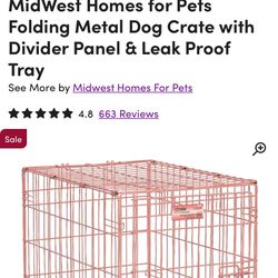 Pink Dog Crate For $25 Retails For $42